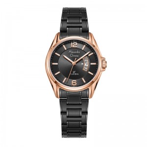 Alexandre Christie AC 8684 Rosegold Black Lady LDBBRBA
